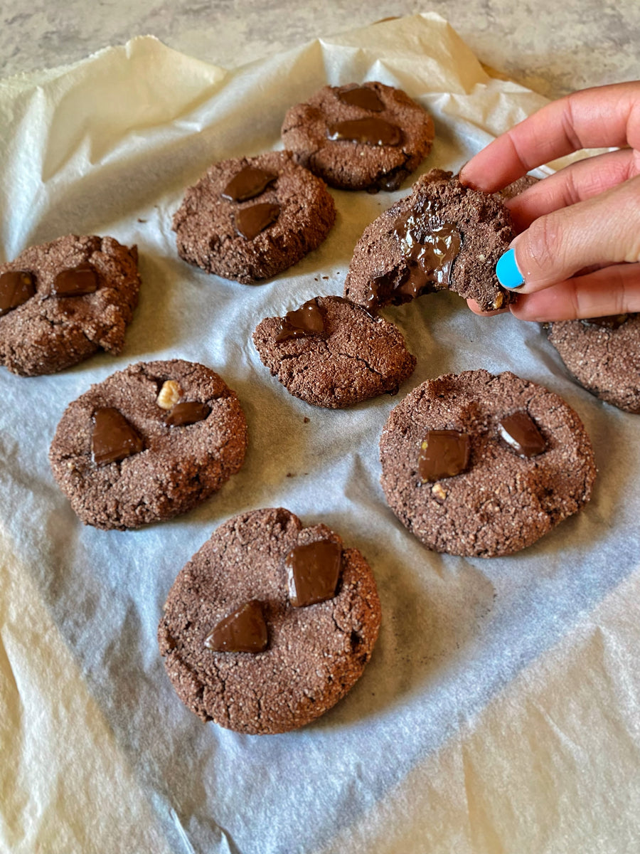DOUBLE CHOCOLATE HAZELNUT COOKIES MUNCH A BUNCH