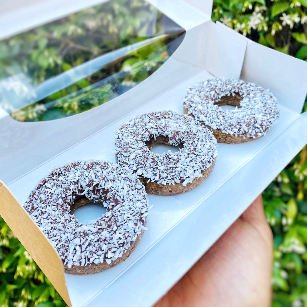 CHOCOLATE COCONUT DONUTS